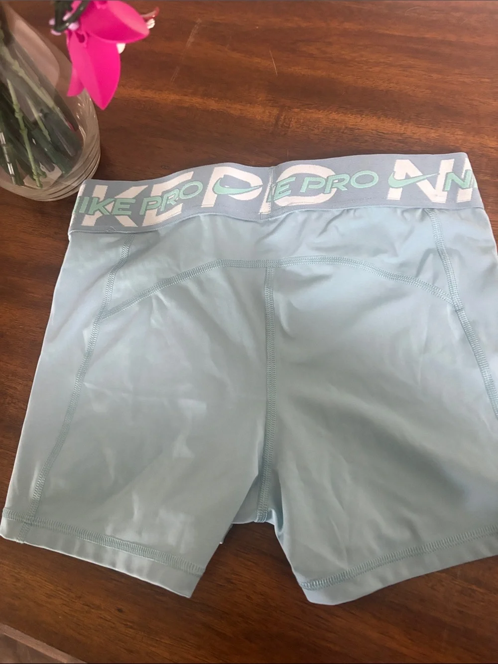 Nike Pro Light Blue Womens Spandex Shorts